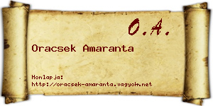 Oracsek Amaranta névjegykártya